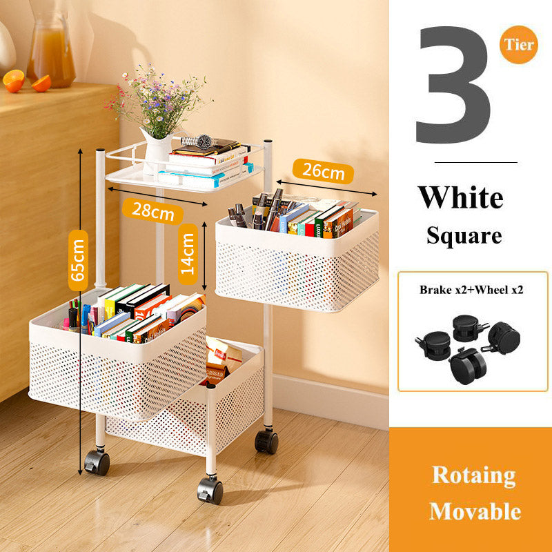 Vegetable Storage Basket Rack with Wheels - Multi-Layer Metal Kitchen Organizer