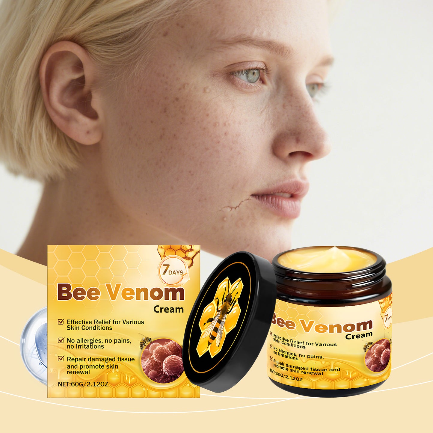 Bee Venom Skin Tag and Wart Removal Cream - Moisturizing Repair Treatment