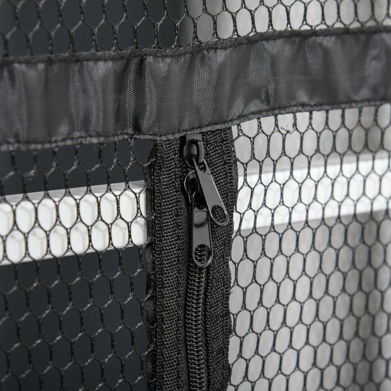 Outdoor Cat Enclosure Mesh Playpen with Steel Frame, 3 Platforms & 2 Doors