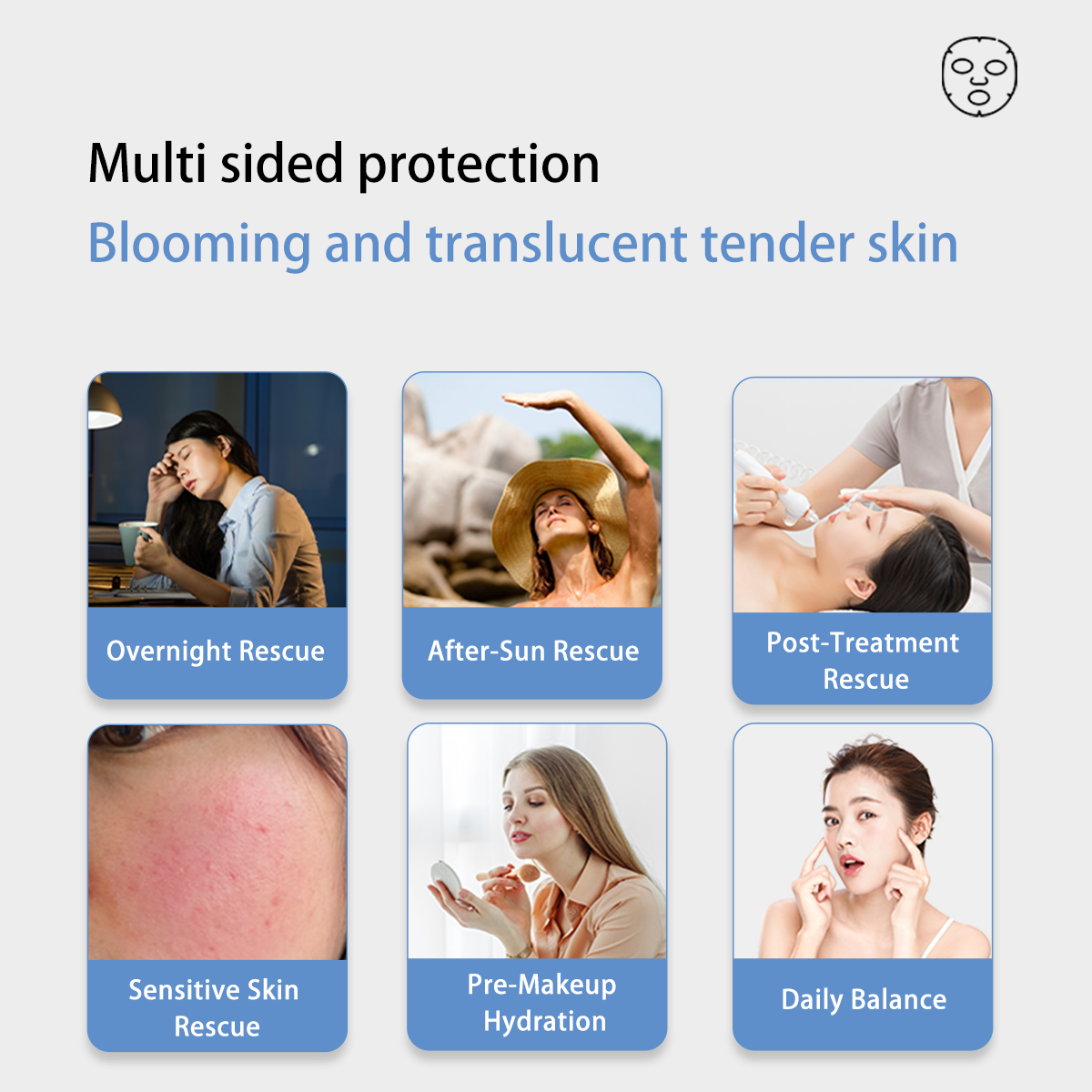 Hydrating & Brightening Facial Sheet Mask - 4 Pack
