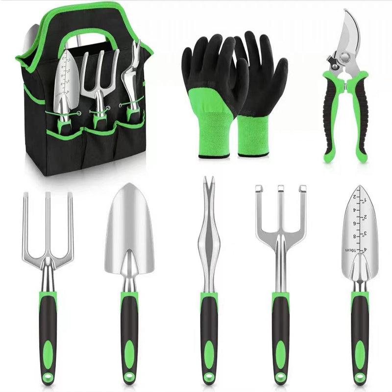 8-Piece Gardening Tools Set with Non-Slip Ergonomic Handles and Storage Bag