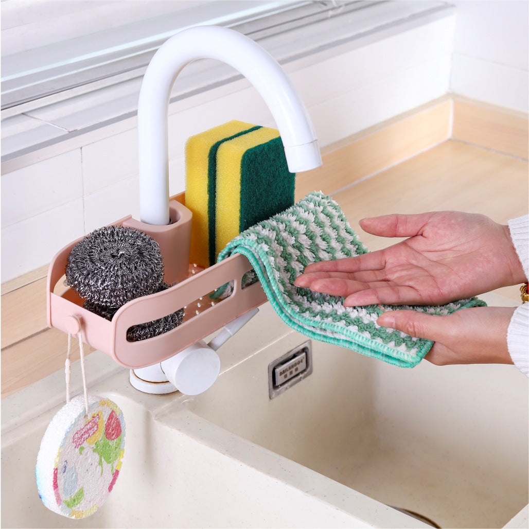 Faucet Hanging Kitchen Rack - Wall Mount Sink Organizer with Multiple Layers