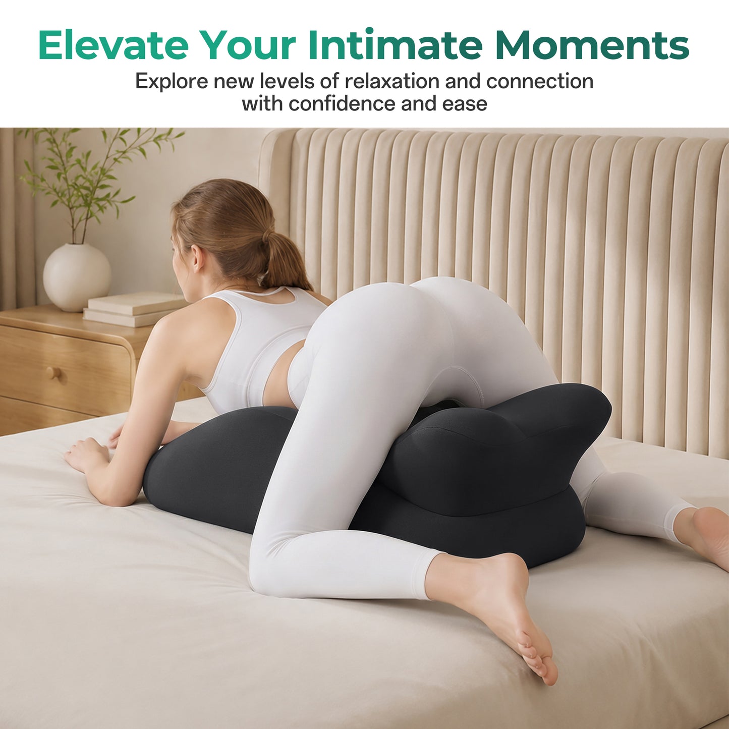 Ergonomic Memory Foam Support Pillow for Couples - Black