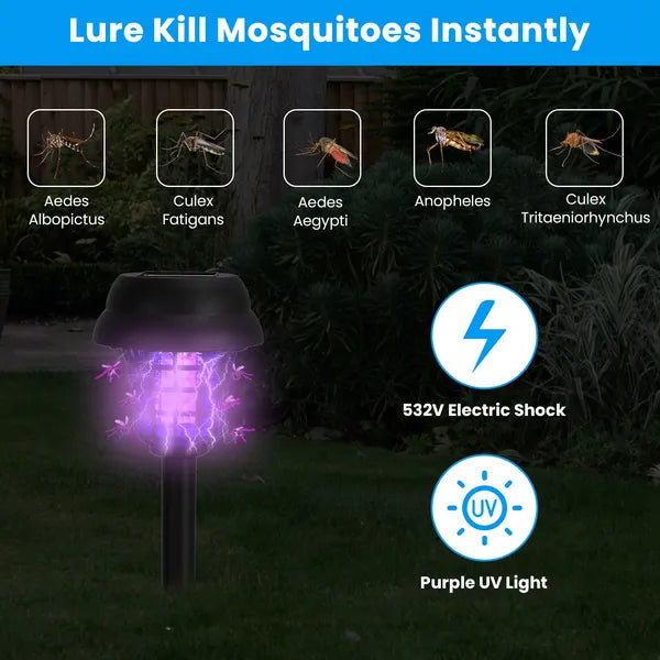 4 Pack Solar Mosquito Zapper Torch with UV & White Light