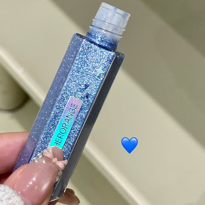 Blue Mascara with Glitter for Eye Makeup - Waterproof & Volumizing