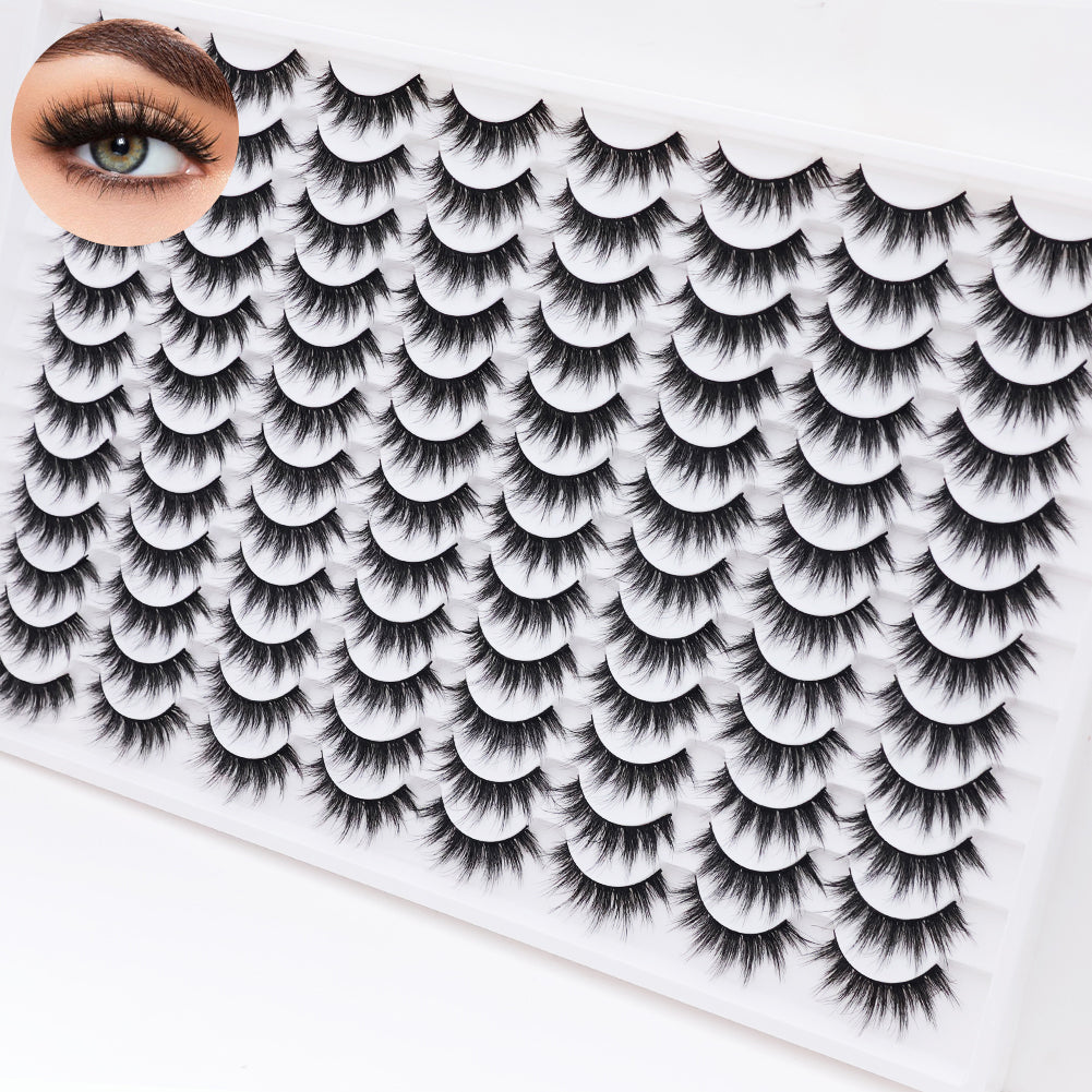 3D False Eyelashes - Multi-layered Realistic Soft Black Lashes