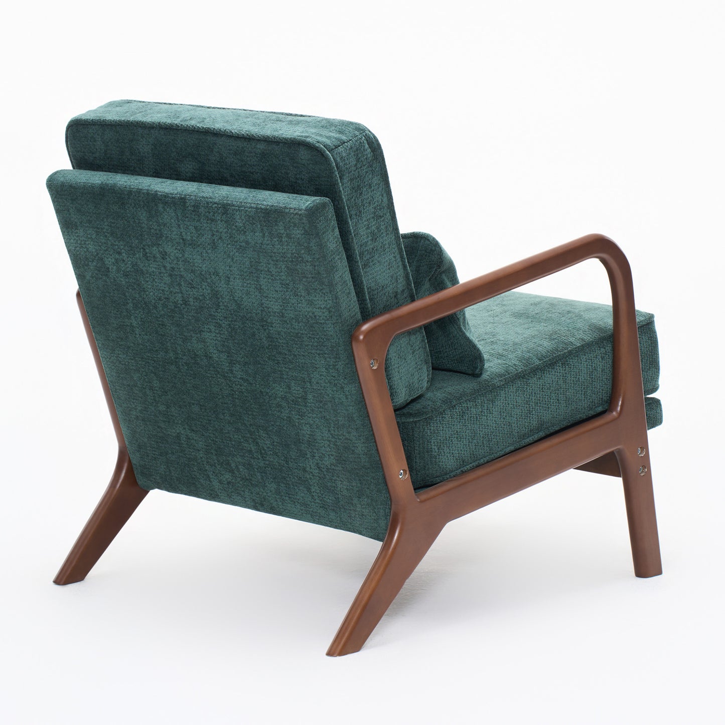 Mid-Century Modern Lounge Chair - Dark Green Upholstered Accent Chair