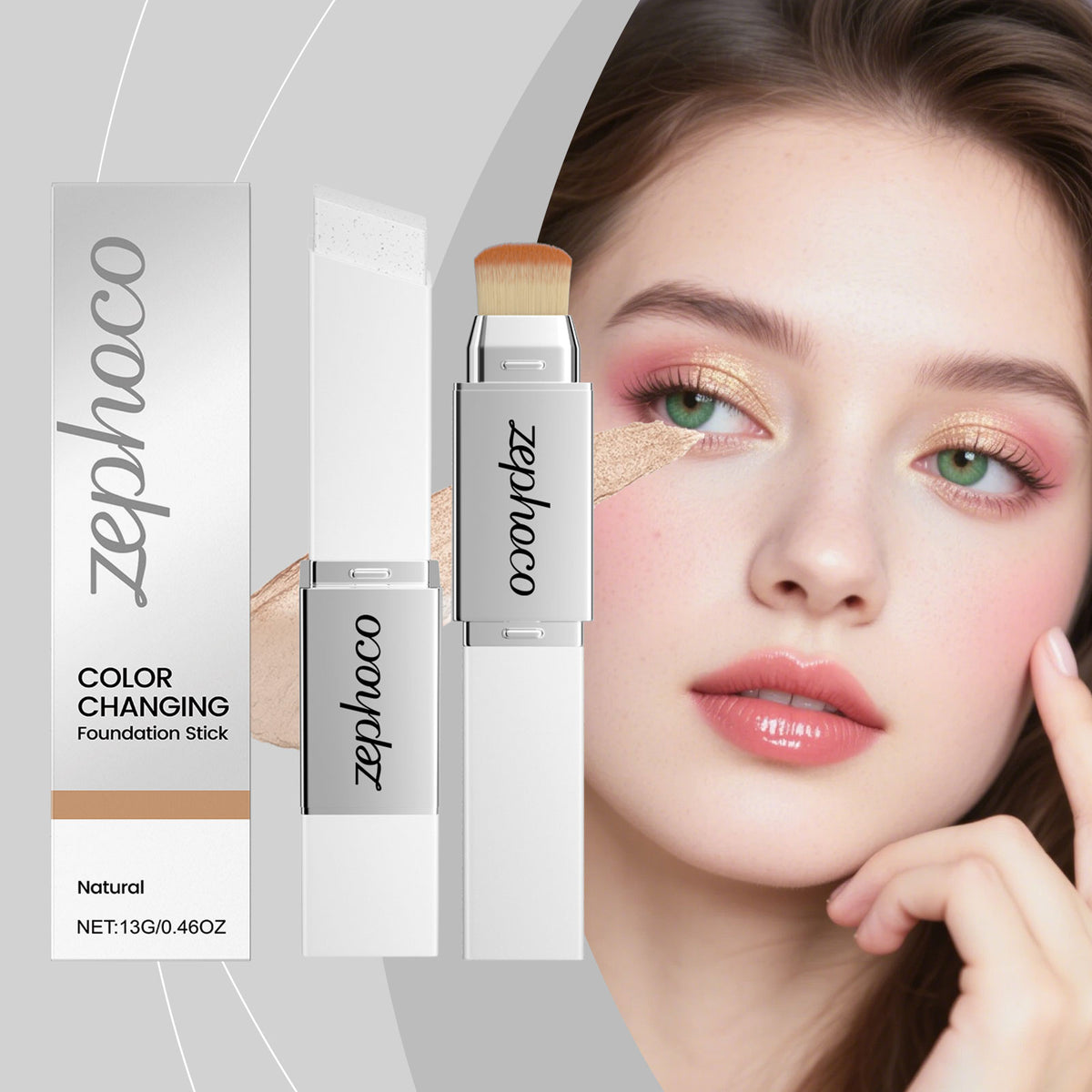 Two In One Color Changing Foundation Make-up Stick -natural Color-13g