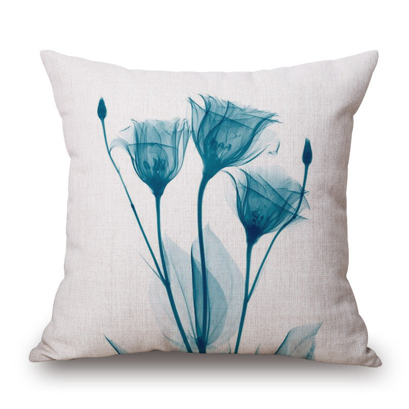 Blue Tulip Linen Pillow Cover for Sofa, Car & Home Decor 40x40cm or 45x45cm