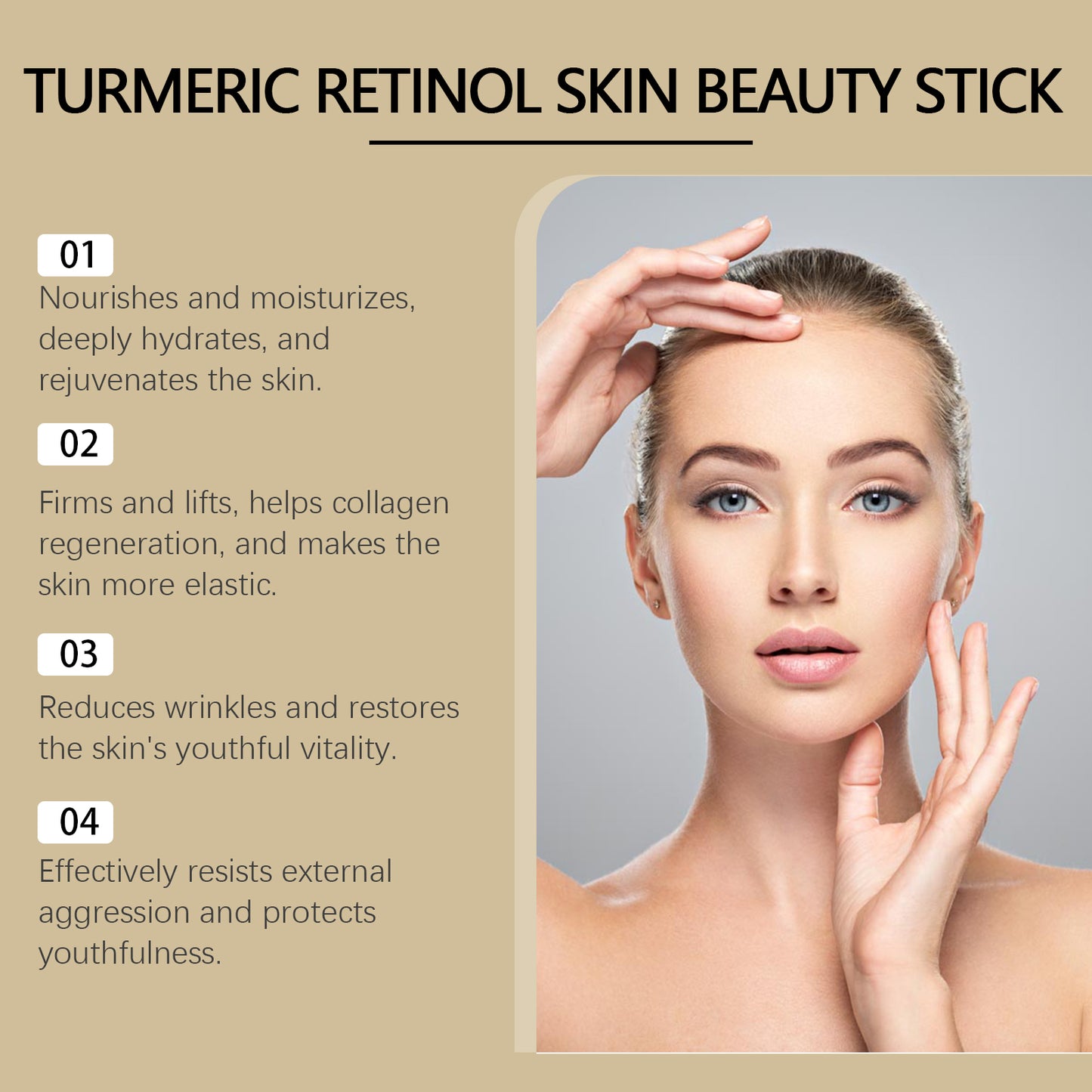 Turmeric and Retinol Moisturizing Beauty Stick - Brightening Skin Care