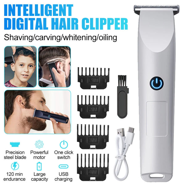 Professional Electric Hair Clipper and Beard Trimmer - White