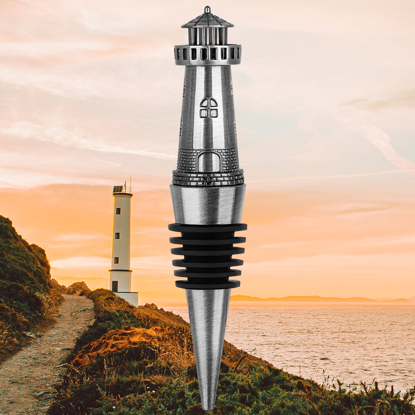 Creative Lighthouse Wine Stopper - Retro Zinc Alloy Wine Preserver