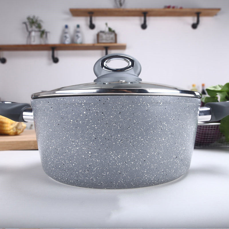 24cm Medical Stone Non-Stick Soup Pot with Dual Handles - Kitchen Cookware