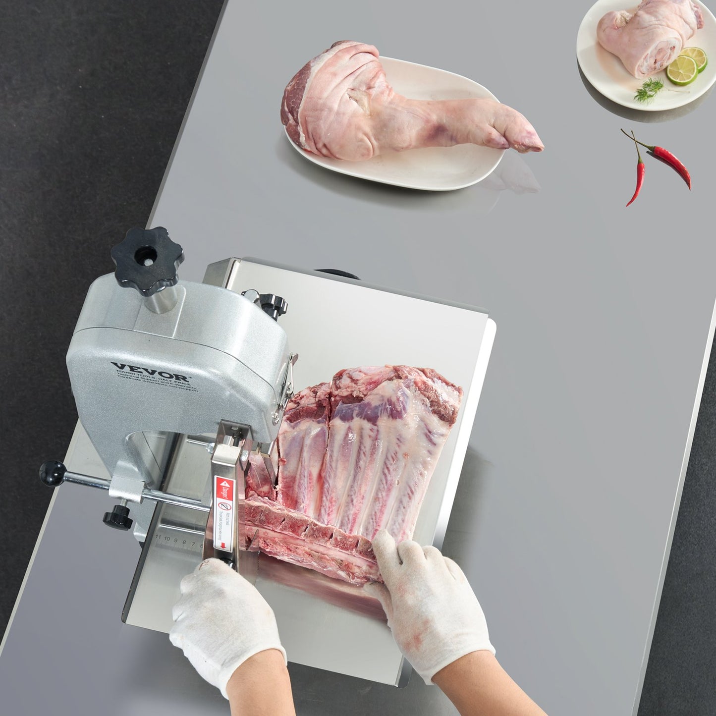 650W Commercial Stainless Steel Meat Bone Saw with Adjustable Thickness