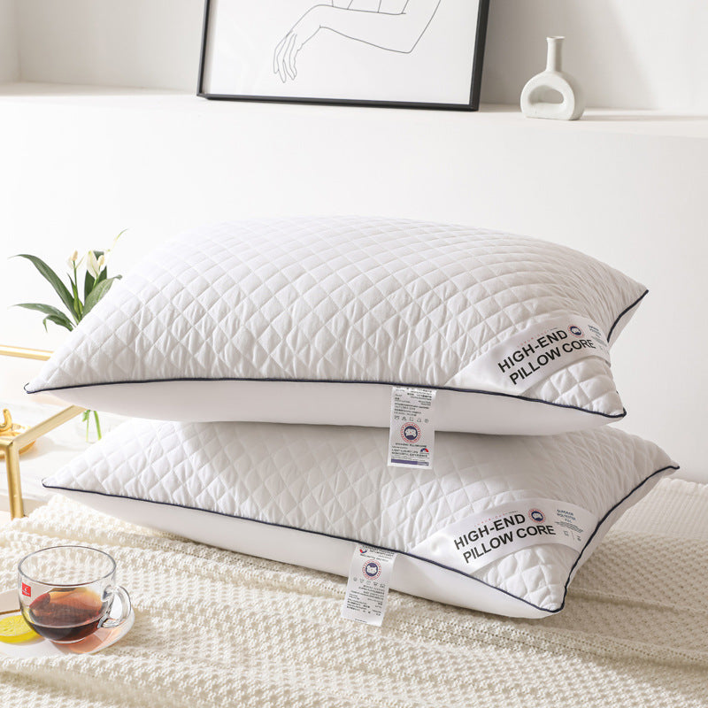 Adult Feather Velvet Pillow - White & Gray Single Pack Home Bedding