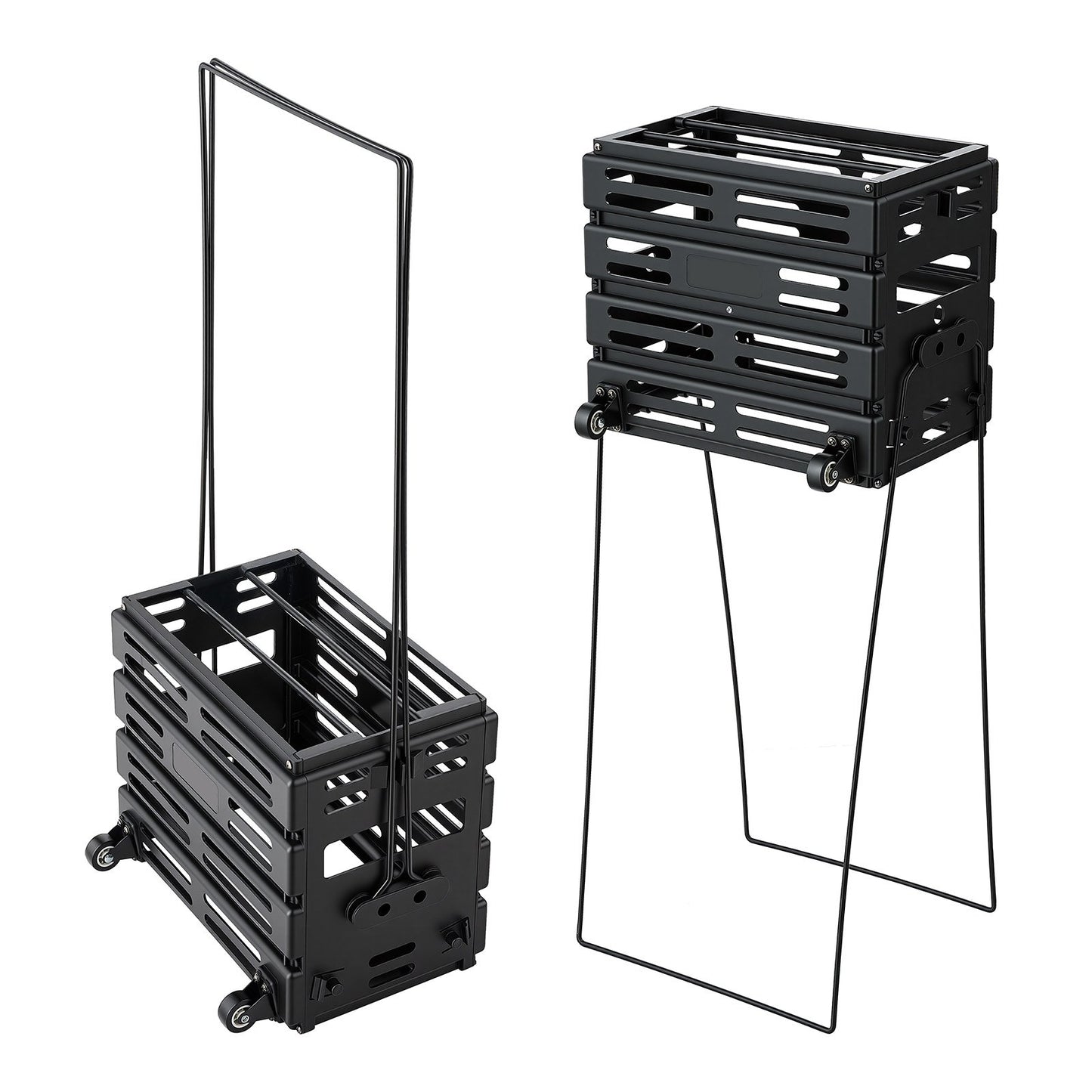 Tennis Ball Hopper Cart Holds 80 Balls Portable Tennis Ball Collection Caddy
