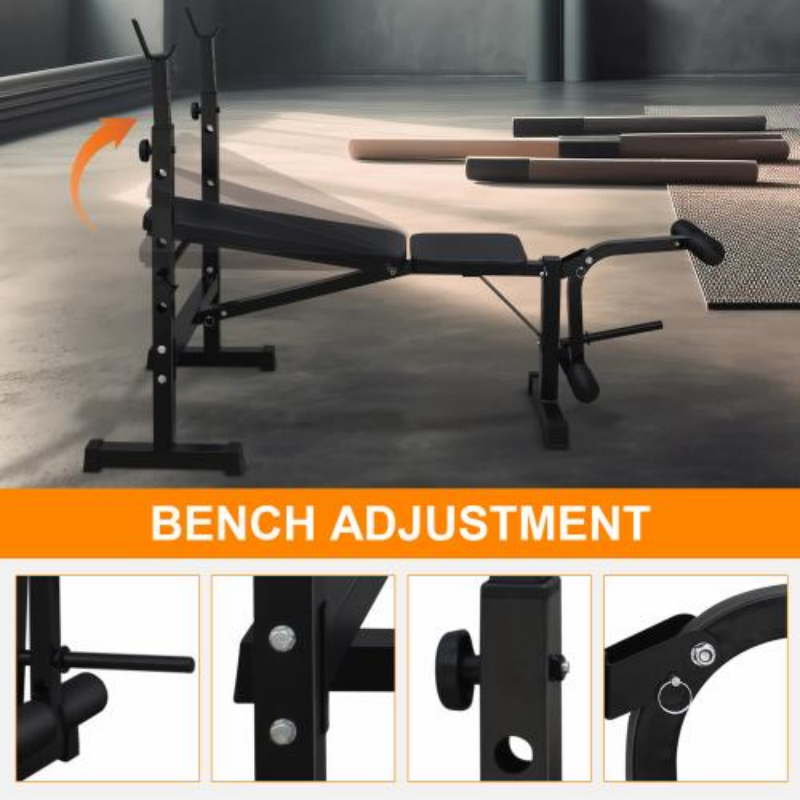 Olympic Weight Bench Set with Squat Rack for Home Gym