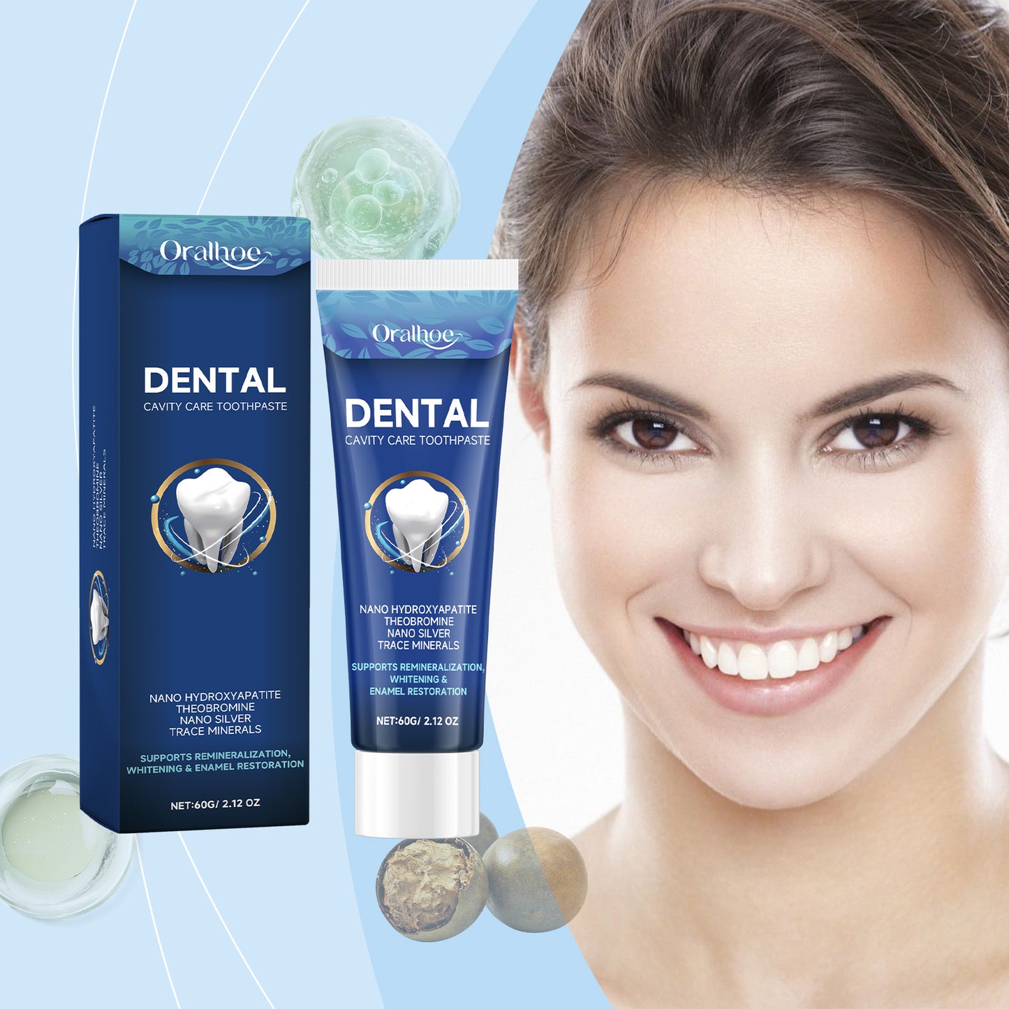 Enamel Repair Toothpaste with Hydroxyapatite for Sensitive Teeth