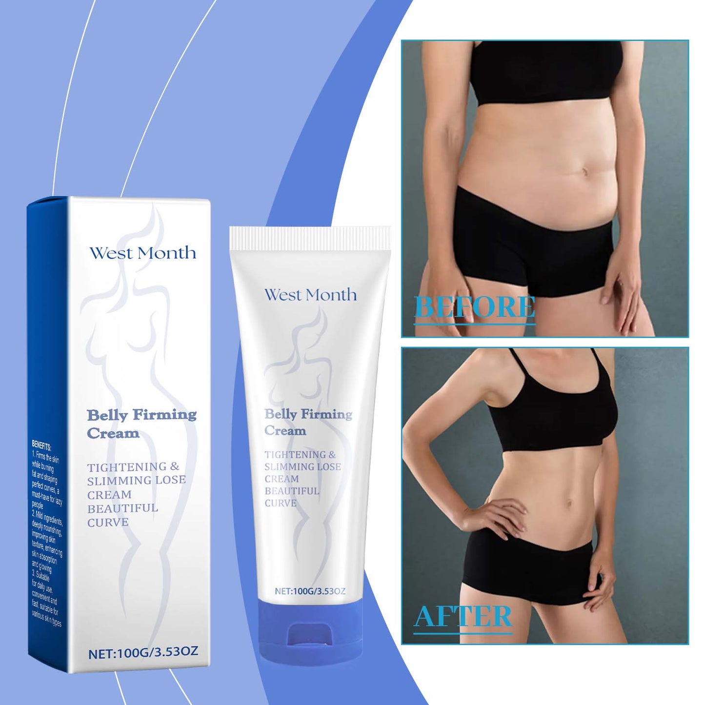 Body Firming Cream with Lactic Acid & Vitamin C for Skin Elasticity