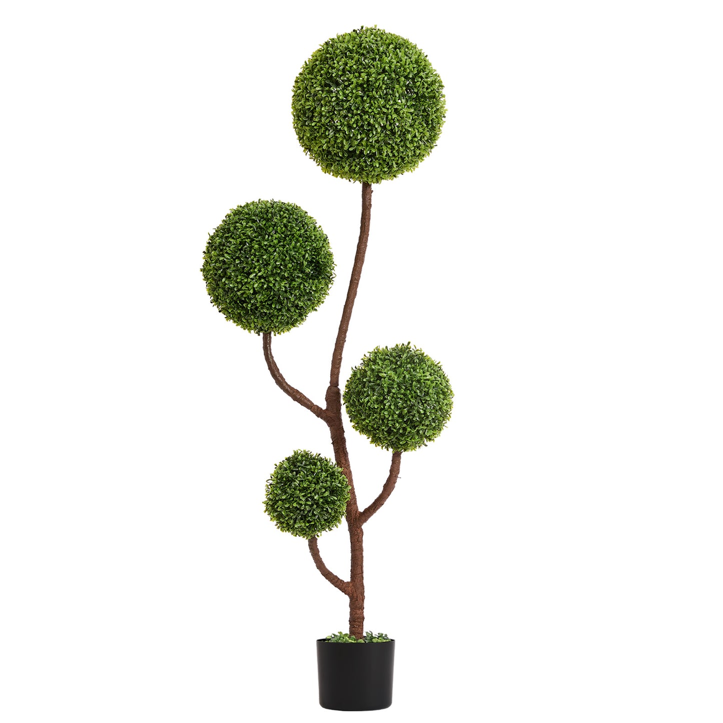 5FT Artificial Boxwood Topiary Tree - Triple Ball Shaped Faux Plant