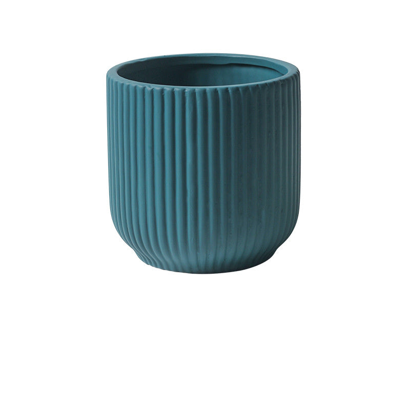 Ceramic Flower Pot Set - Nordic Style Garden Planters with Gold & Hole Options