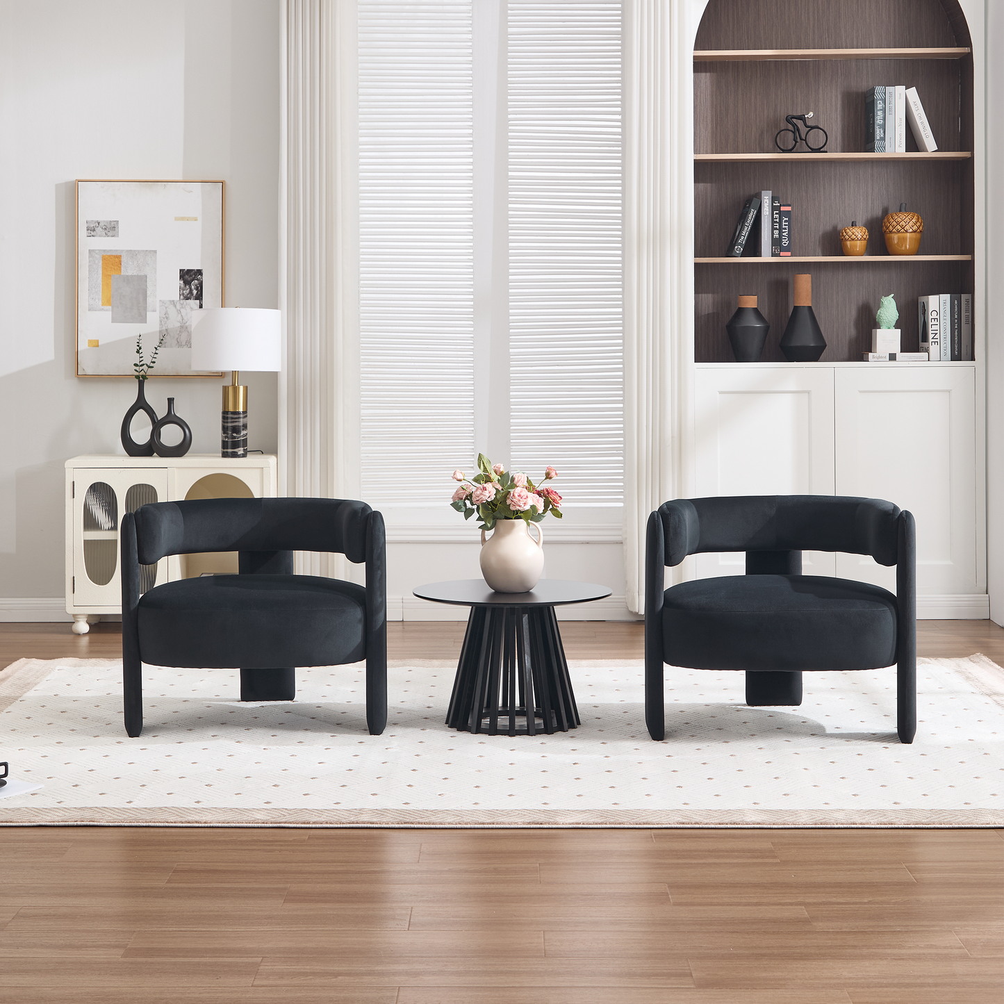 Modern Velvet Accent Chair - Comfy Single Sofa for Living Room