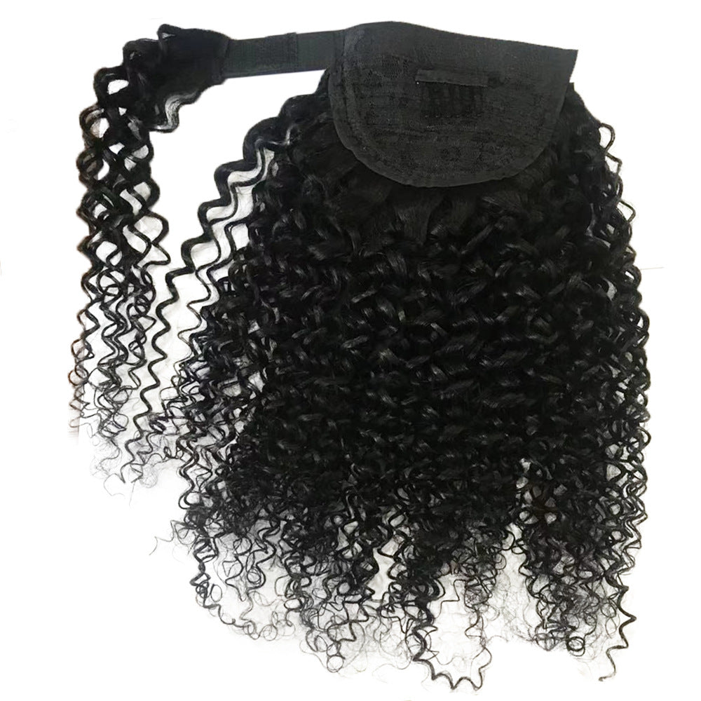 Human Hair Velcro Ponytail - Kinky Curly