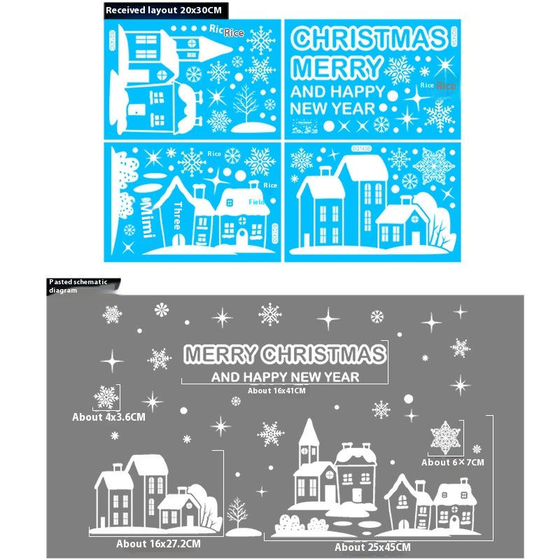 Christmas Window Stickers - Snowman Deer Sled & Holiday Decor Sets