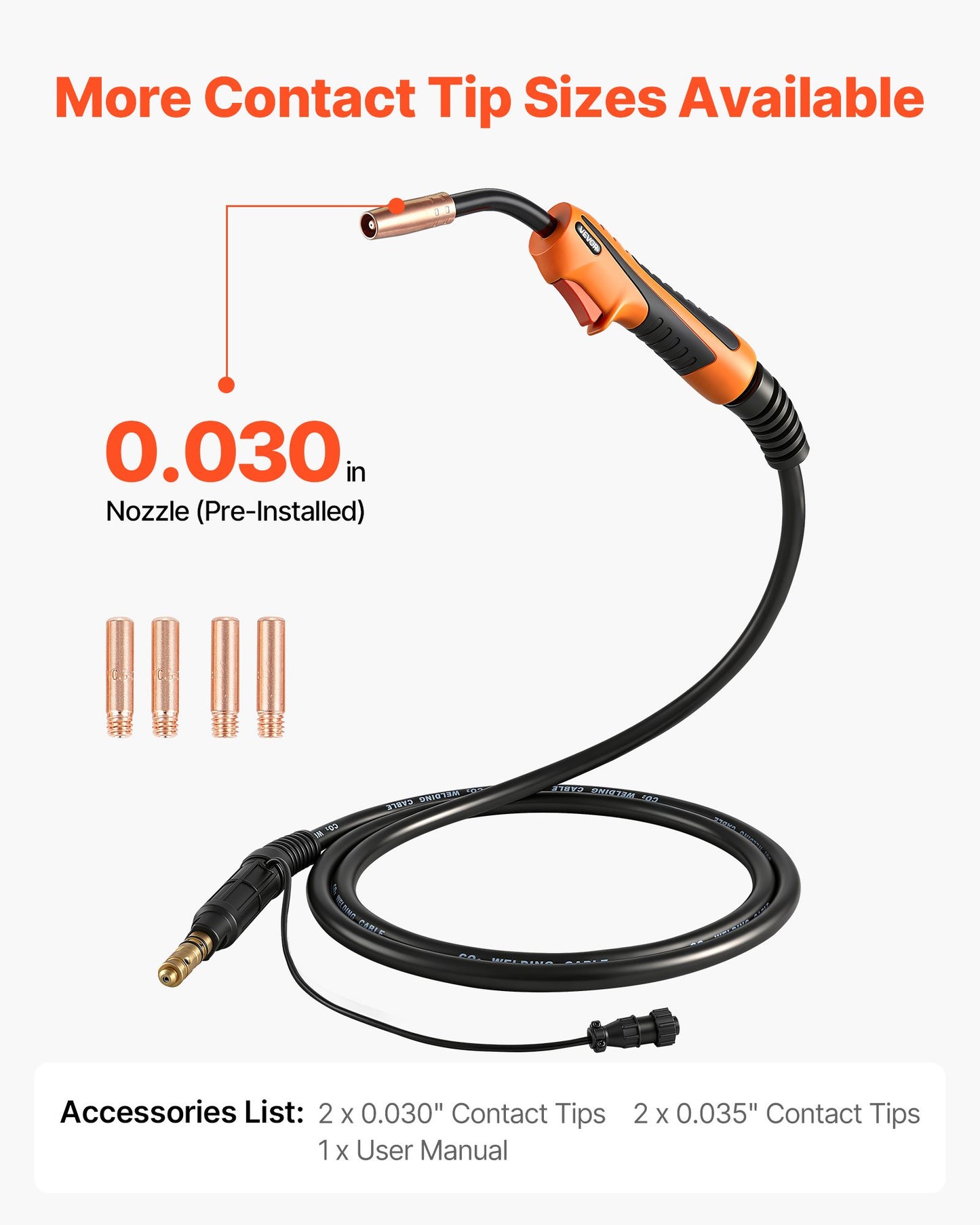 100A MIG Welding Gun with 10ft Cable - Replacement for Lincoln Magnum 100L - Black