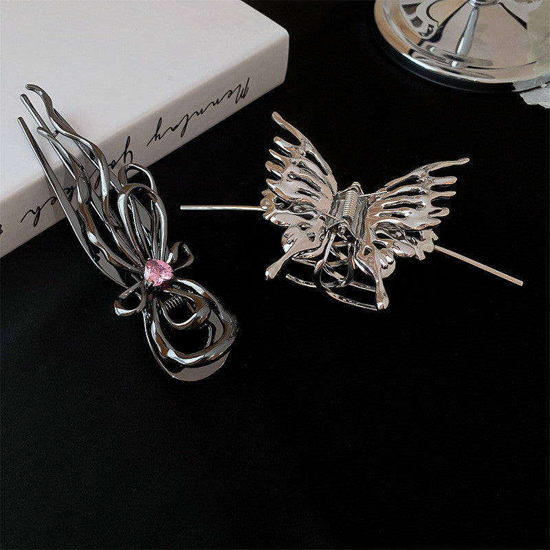 Diamond Butterfly Hair Clip - Women's Claw Clip