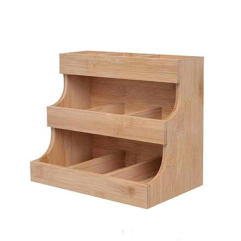 Wooden Tea Bag Organizer Holds 180 Bags - Multi-Use Storage Box