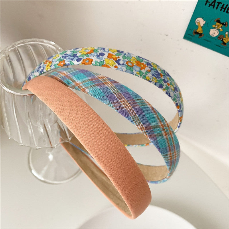 Plaid Flower Fabric Headband