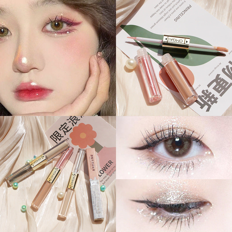 Double-Headed Eyeshadow Concealer Palette for Eye Makeup - Multiple Colors