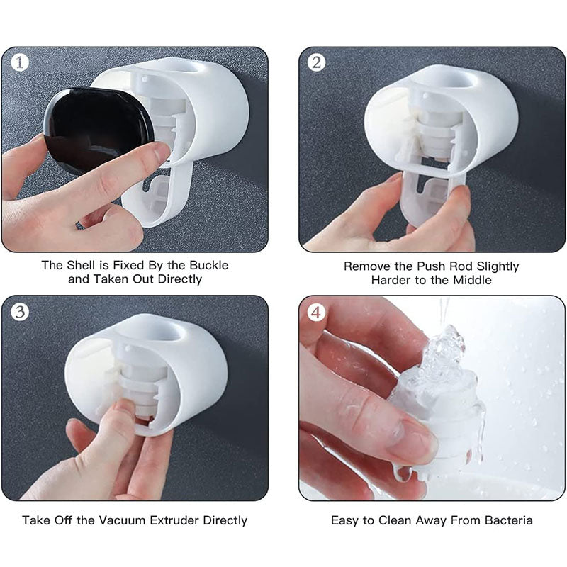 Wall Mounted Automatic Toothpaste Dispenser Squeeze for Bathroom