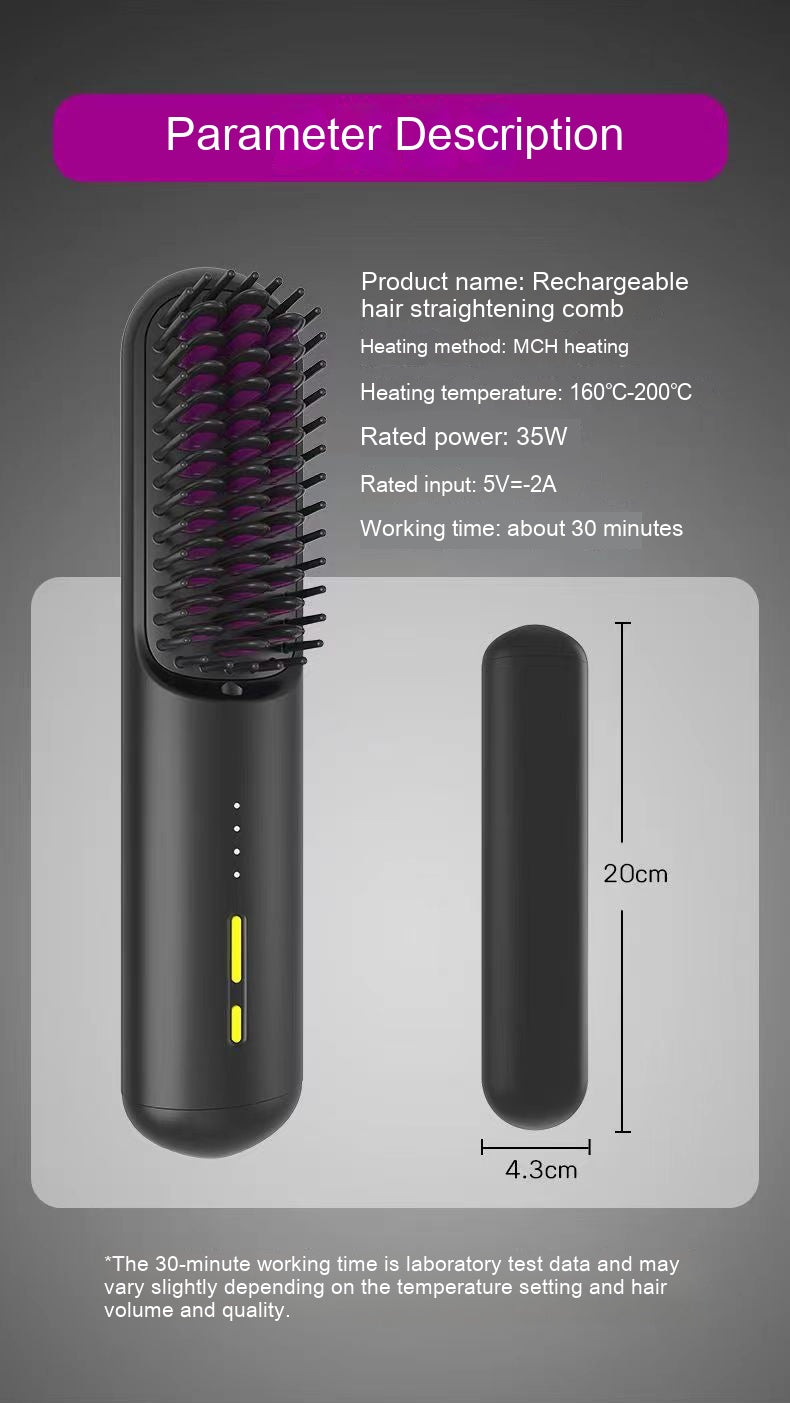 Wireless Mini Hair Straightener 35W Portable Cordless Styling Tool