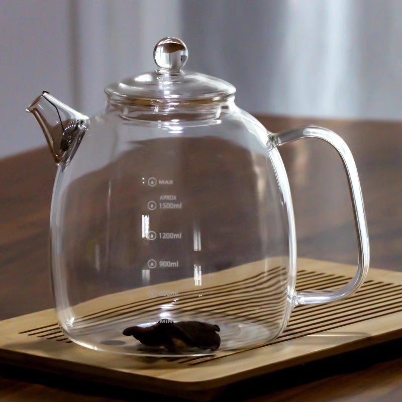 High Borosilicate Glass Teapot 1L with Heat-Resistant Options for Tea Brewing
