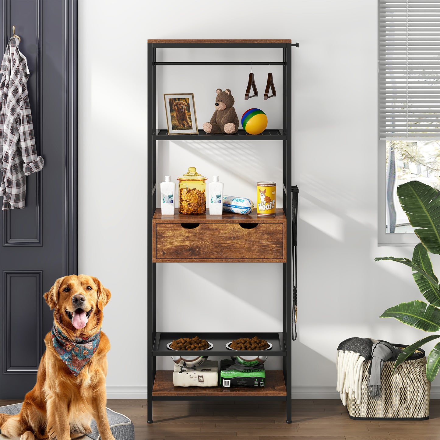 Dog Feeding Station,3 Height Adjustable Raised Bowls, Feeder Station