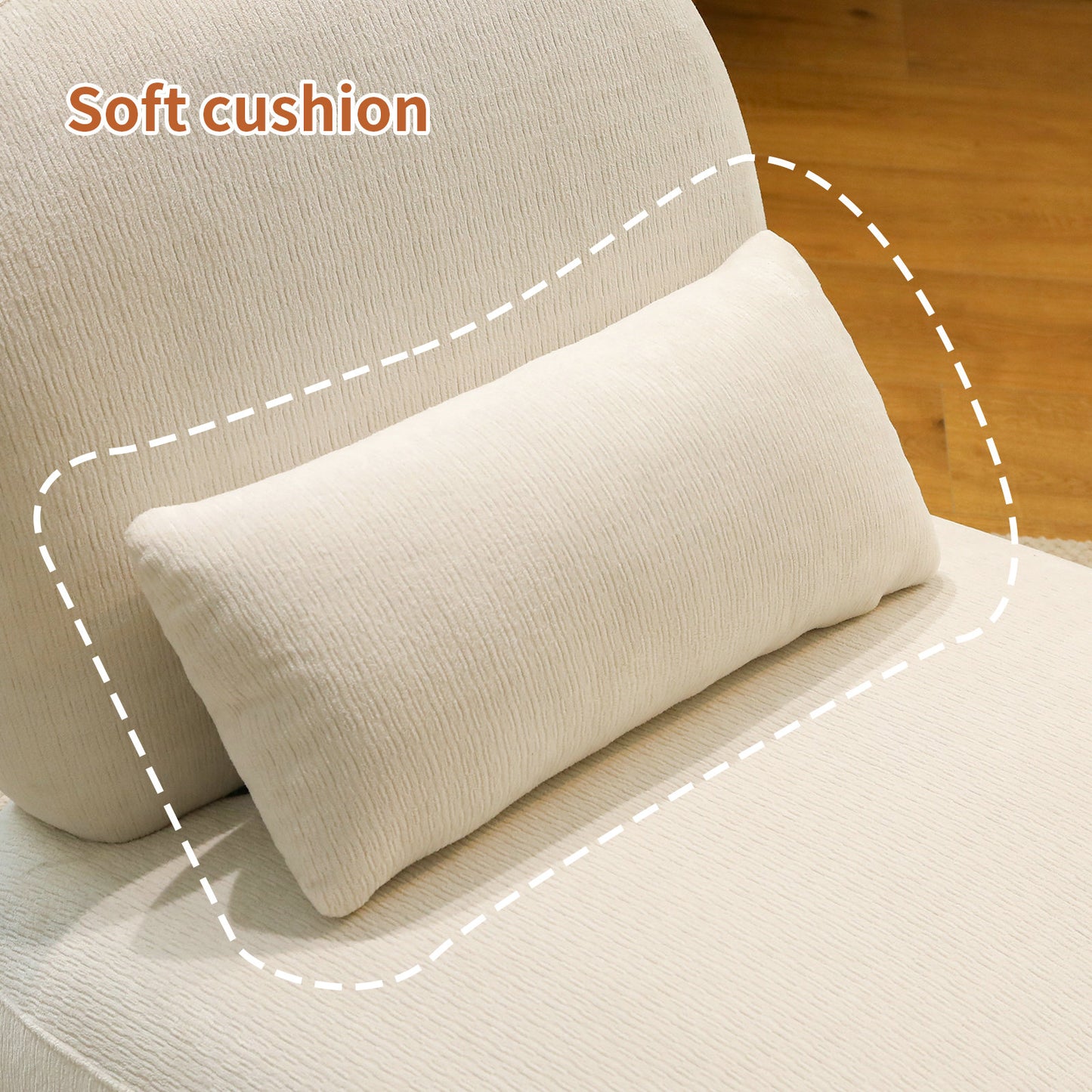 Cozy White Accent Chair with Solid Wood Legs - Set of 2