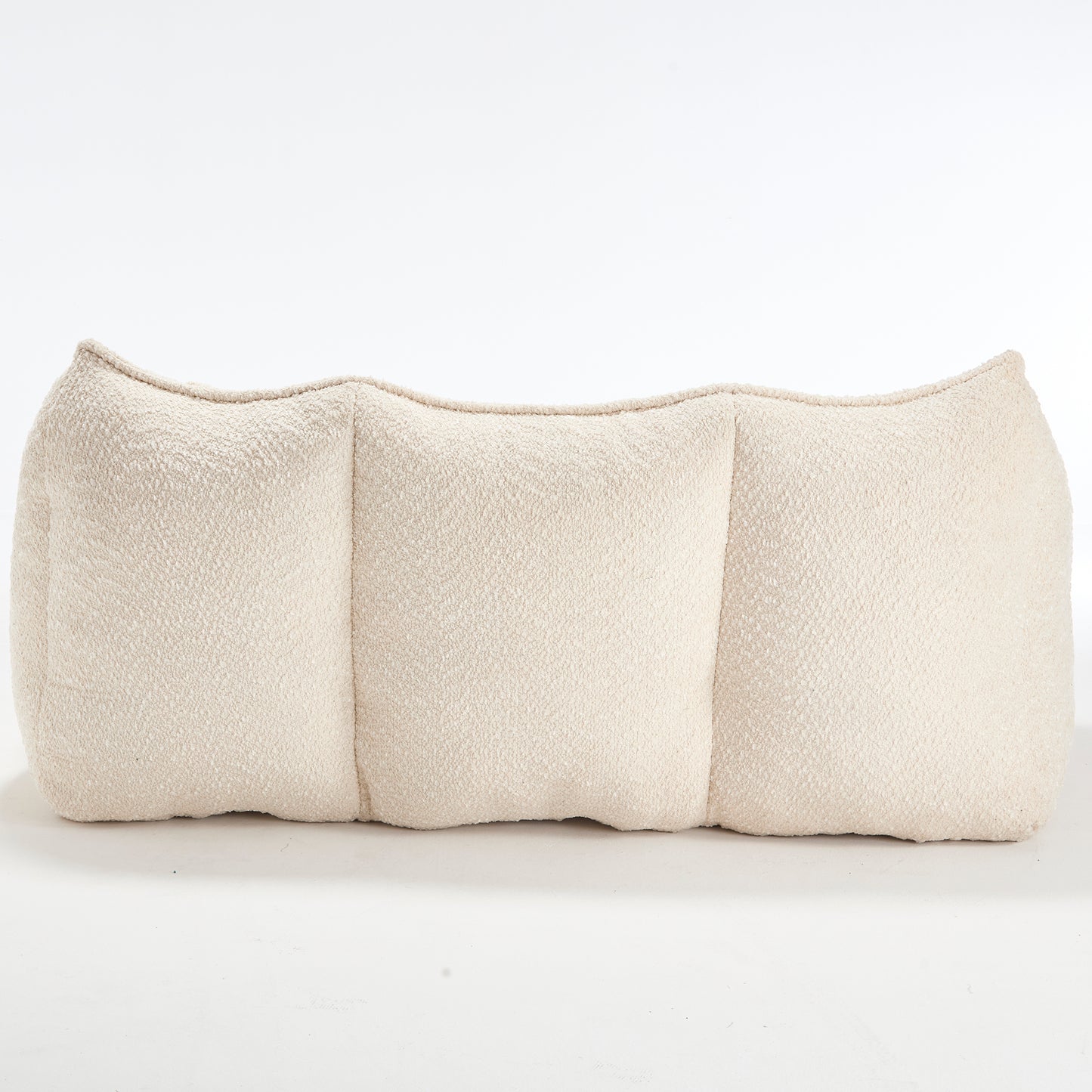 Soft Chenille Beanbag Chair for Two - Beige Recliner Sofa