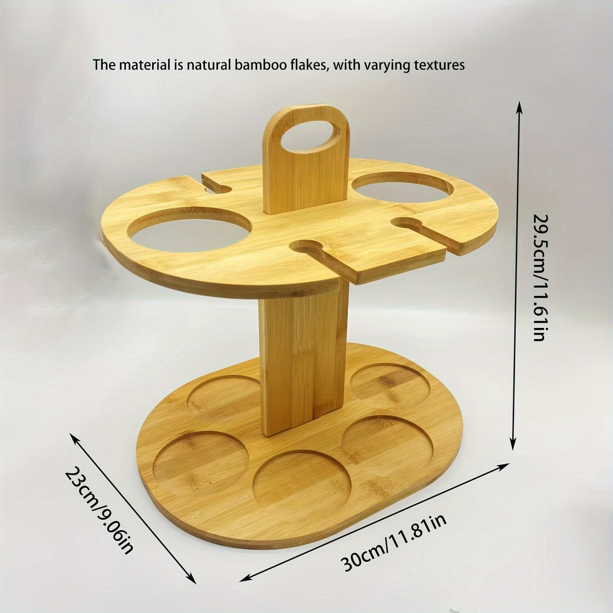 Wooden Bamboo Wine Rack Ornament - Chinese Style Home Bar Decor