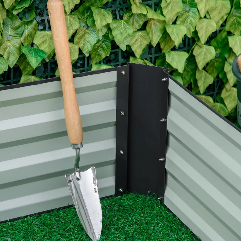 Galvanized Raised Garden Bed for Vegetables Flowers Herbs 95" L Gray