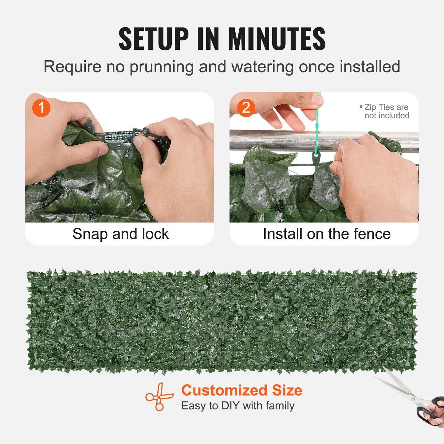 Artificial Ivy Privacy Fence Screen 39x158in for Garden & Outdoor Spaces