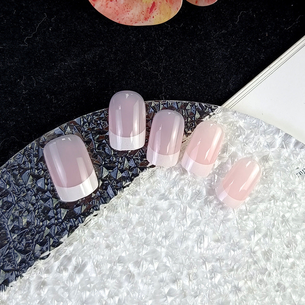 24-Piece Short Square Press-On Nail Tips with Glue and Nail File - Faux Nail Art Kit