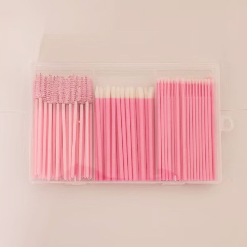 Disposable Lip Brushes & Cotton Swabs Set - Makeup Cleaning Tools, 200PCS