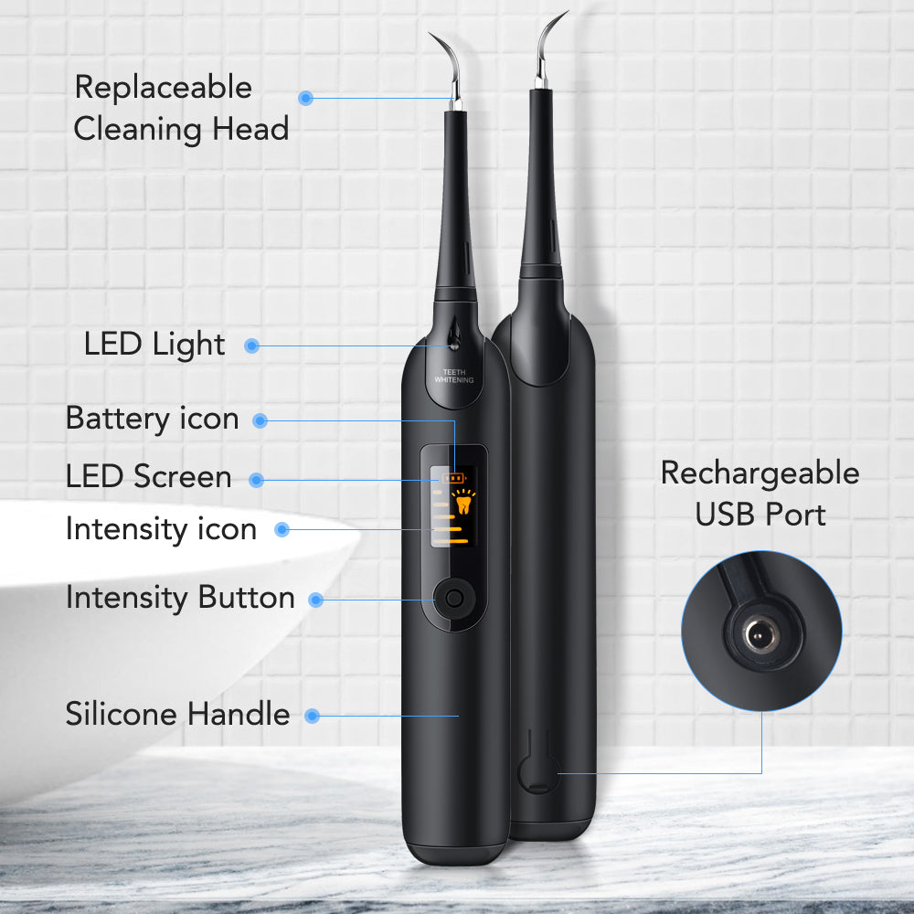 Portable Electric Dental Scaler for Oral Care - USB Rechargeable, Waterproof, LCD Display