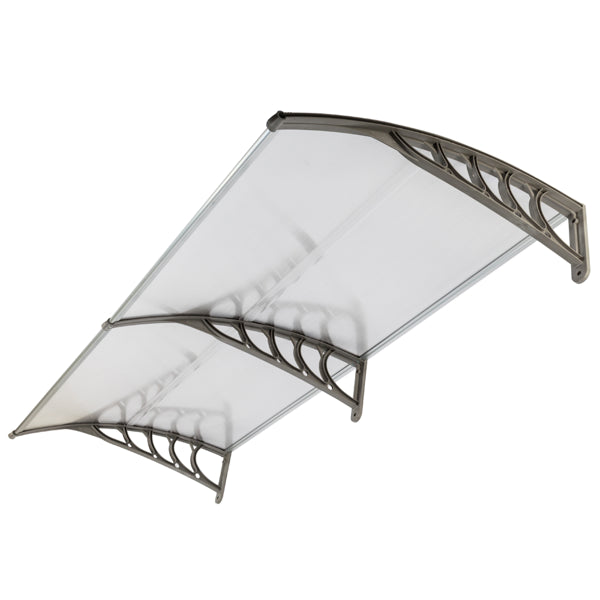 Door & Window Rain Cover Canopy - Silver & Gray Bracket