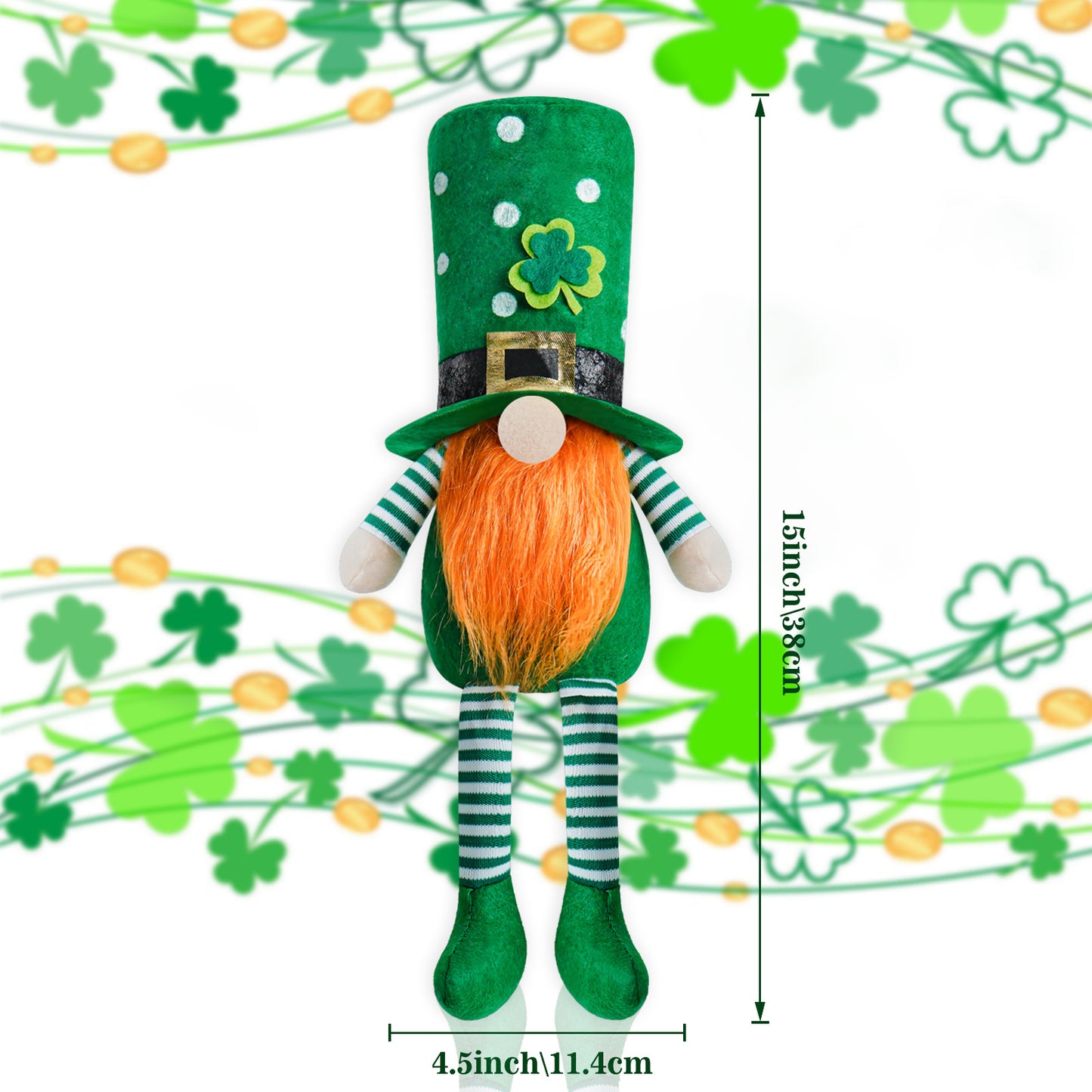 Irish Patrick's Day Green Doll Ornament for Home Decor