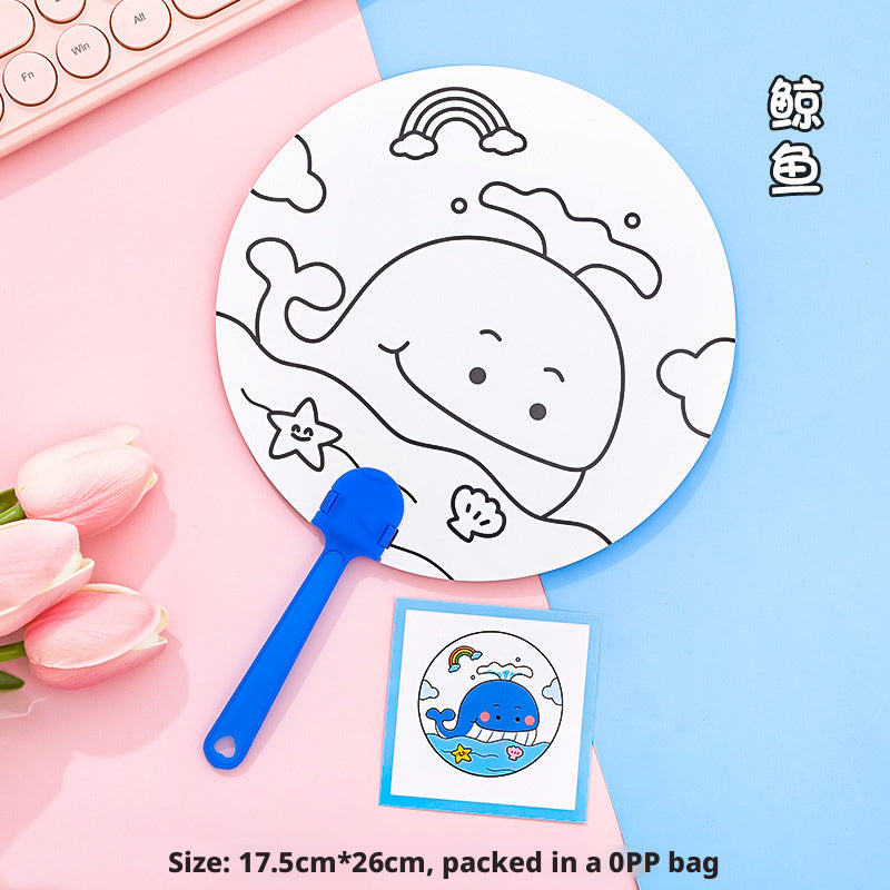 Coloring Fan Whale Cartoon Air Circulation Fan for Kids and Home