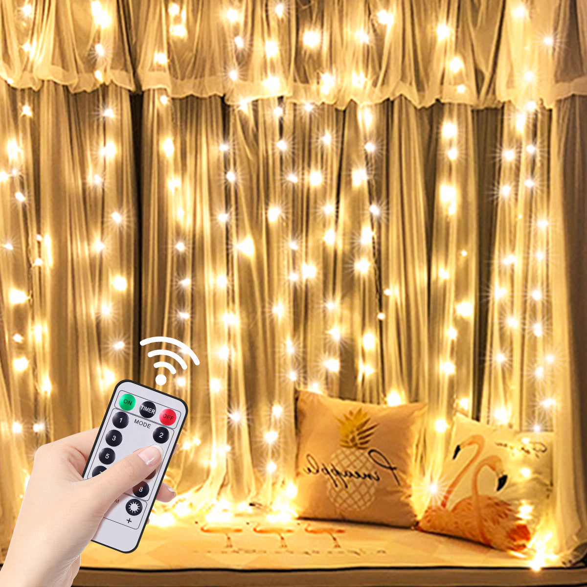 USB Curtain Lamp with 8 Functions Remote Control for Indoor Decor