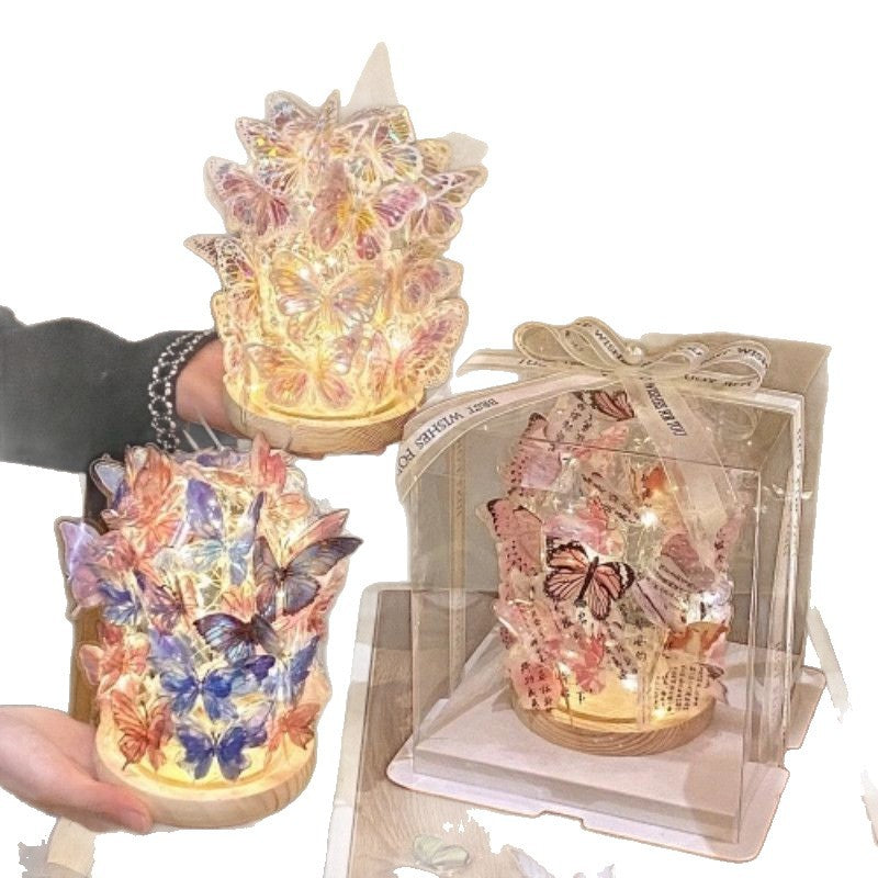 DIY Butterfly Night Light Kit - Glowing Atmosphere Lamp for Home & Kids